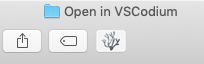 Finder toolbar with VSCodium button